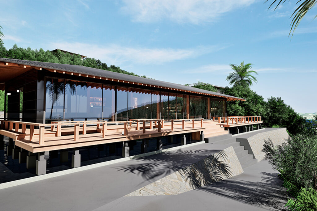 HINATA大島のレセプション棟のパース図